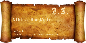 Nikits Benjámin névjegykártya