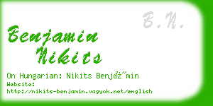 benjamin nikits business card